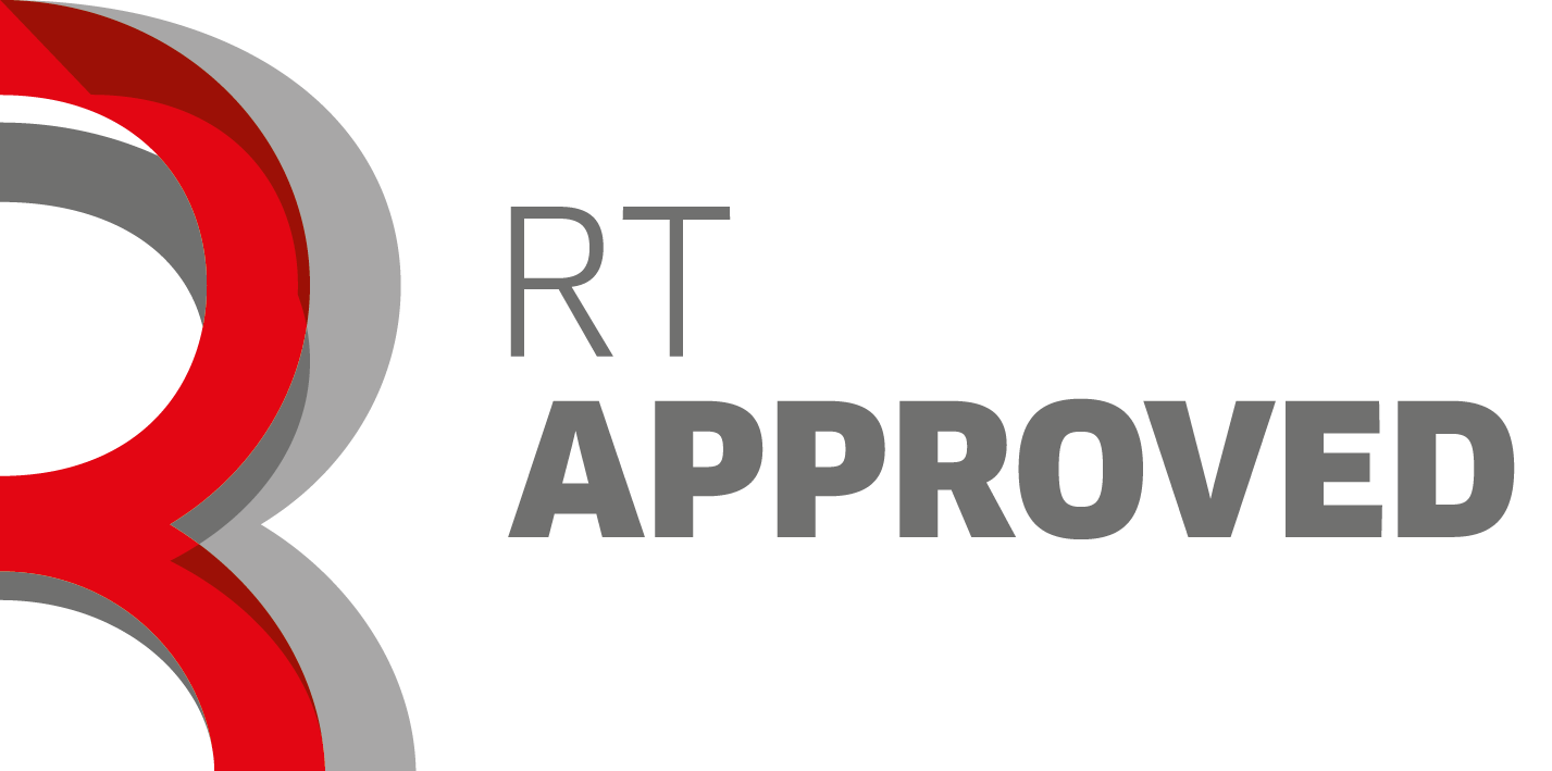 Logo RT Approved CAPS - Grå tekst